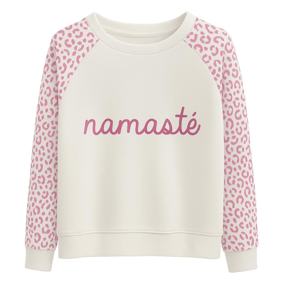 Oversize Bisiklet Yaka Sweatshirt Leo Desenli Raglan Kol